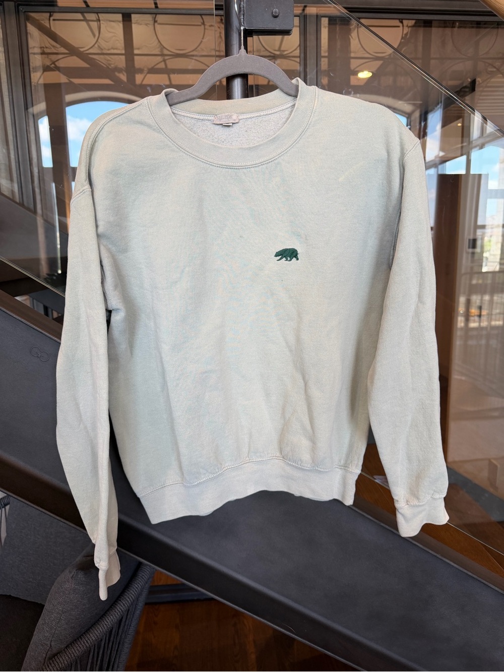 Distressed Paint Splatter Brandy Melville Crewneck in Sage - Small